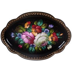 Жостово / Articulated Zhostovo tray 32x22 cm