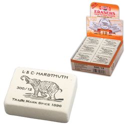 Eraser KOH-I-NOOR "Elephant", 48х37х16 mm, white, rectangular, natural rubber, 300/12