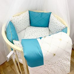 Dreams Store / Set of sides for a round baby cot "Emerald"