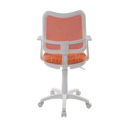 Armchair CH-W797 / OR / GIRAFFE with armrests, orange with a pattern, white plastic