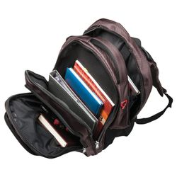 Mochila para escuela y oficina BRAUBERG "Toff", 32 l, tamaño 46x35x25 cm, tela, marrón