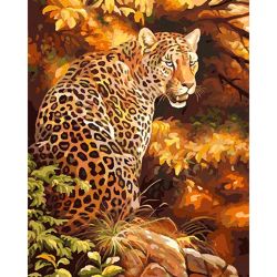 Опт-картина / Painting by numbers 40x50 Leopard