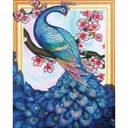 Опт-картина / mosaico de diamantes 5D 40x50 diamantes de imitación redondos Pavo real