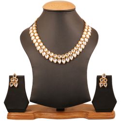 Touchstone Indisches Bollywood Traditionelles Mughal Kundan Polki Look Neutral Braut Designer Schmuck Halskette Set In Goldton Für Frauen