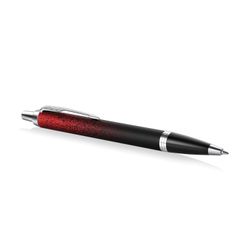 Ручка шариковая PARKER "IM Red Ignite CT", корпус черный матовый, хромированные детали, синяя