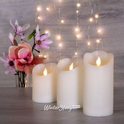 Kaemingk / LED candle Living Flame 15 cm cream wax battery operated, timer