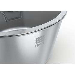 Stainless steel saucepan with glass lid