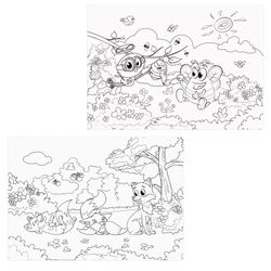 ЮНЛАНДИЯ / Album for drawing "Cheerful bumblebee" (2 types), 8 sheets of A4, 200x283 mm, staple, cardboard cover, with coloring