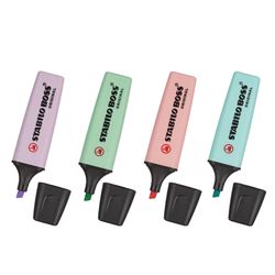 A set of highlighters STABILO 4 PCs, "Boss Pastel", PASTEL ASSORTED, line 2-5 mm