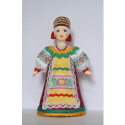 Потешный промысел / Bambola ricordo in porcellana "Ragazza in costume festivo"