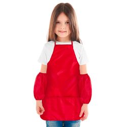 Apron with sleeves for lessons PYTHAGORAS, increased size, 45x60 cm, red