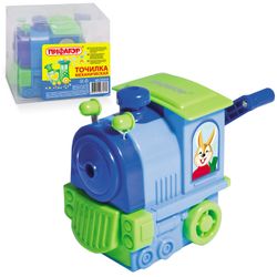 Sharpener mechanical PYTHAGORAS "Train", metal mechanism, blue/green train