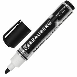 Marker for whiteboard BRAUBERG "Neo", BLACK, clip, round tip, 5 mm