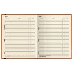 Альт / Diary grade 1-11, leatherette (light), embossing, elastic band, lace, 48 sheets, "MEGAPOLIS", orange / 10 pcs.