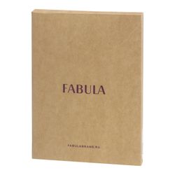 Clip FABULA "Kansas", genuine leather, stitching, embossing, 105х86 mm, black
