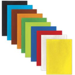 Feltro colorido para a criatividade, A4, ILHA DOS TESOUROS, 10 folhas, 10 cores, espessura 2 mm