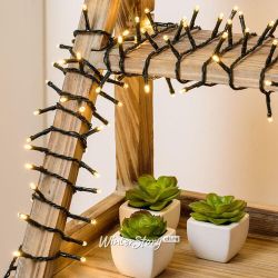 Kaemingk / LED string with batteries 96 warm white LED lamps 7.1 m, black PVC, controller, timer, IP44