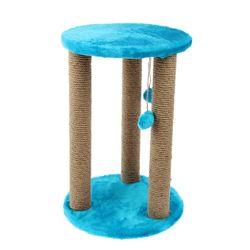 Пижон / Dude / Scratching post with three posts and a shelf, 40 x 40 x 60 cm mix of colors