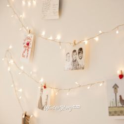Kaemingk / LED garland filament Volumetric 80 warm white LED lamps 6 m, transparent PVC, controller, IP44