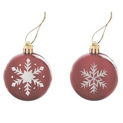 ЗОЛОТАЯ СКАЗКА / Weihnachtskugeln mit Muster SET 3-tlg., Kunststoff, 6 cm, Farbe "ROSE WINE", glanz