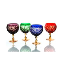 Гусевской Хрустальный завод / Set of crystal glasses for cognac "Pharaoh" multicolored 4 pieces