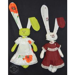 Елецкие кружева / Yelets lace / Textile toy "Hare in a dress"