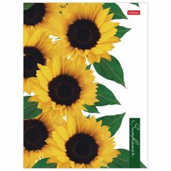 HATBER / Notebook on rings A5 (170x220 mm), 160 sheets, cardboard cover, cage, 2SUNFLOWERS "/ 10 pcs.