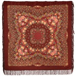 Павловопосадский платок  / Shawl "Slavic Holidays", with woolen fringe