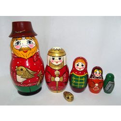 Вятский сувенир / Painted matryoshka 6 ave. "Russian fairy tales"