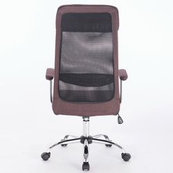 Office chair BRABIX "Flight EX-540", chrome, fabric, mesh, brown