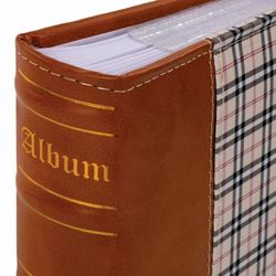 Photo album BRAUBERG "Scotch" for 200 photos 10x15 cm, leather-like, paper pages, box
