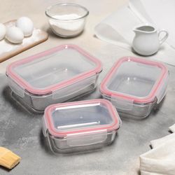 Доляна / Doliana / Set of containers "Click", 1.04 l, 0.62 l, 0.38 l, with lid