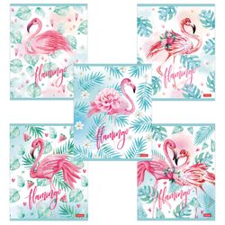 HATBER / Quaderno А5, 48 sh., Staffa, gabbia, scintillii, "Flamingo" / 10 pz.