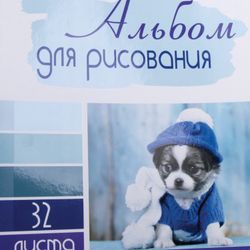 BRAUBERG / Álbum para desenho "Cachorros", 32 folhas A4, 205x290 mm, pente, verniz seletivo