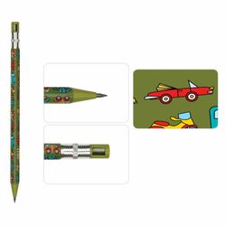 Mechanical pencil 2 mm collet, BRUNO VISCONTI "FunGraphix", "Cars", sharpener