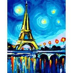 Опт-картина / Painting by numbers 40x50 Painted Paris