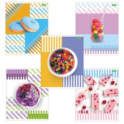 HATBER / Notebook А5, 48 sh., ECO, bracket, cage, cardboard cover, "Candy" / 10 pcs.