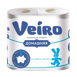 VEIRO / Household toilet paper, 2-layer (4x15 m), white, soldering 4 pcs.