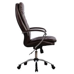 OFFICE METTA "LK-3CH" chair, leather, chrome, brown