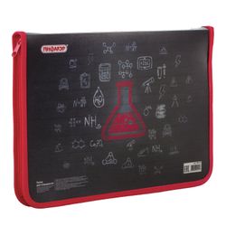 Cặp đựng vở PIFAGOR, A4, 1 ngăn, nhựa, có khóa kéo xung quanh, dòng chữ "Chemistry"