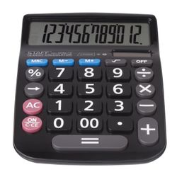 Calcolatrice da tavolo STAFF PLUS DC-999S-12, COMPATTA (160x106 mm), PULSANTI GRANDI, 12 cifre, doppia alimentazione