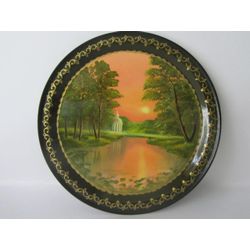 Сувениры из Н.Тагила / Souvenirs from N. Tagil / Tray "Subject painting. Landscape No. 2", 17 cm