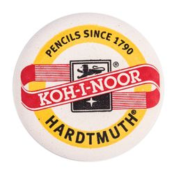 Eraser KOH-I-NOOR, 41х41х10 mm, white, round, natural rubber, 6240