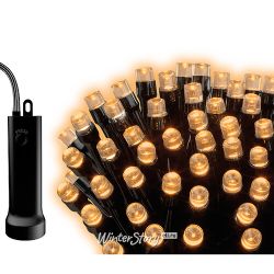 Kaemingk / LED string with batteries 96 warm white LED lamps 7.1 m, black PVC, controller, timer, IP44