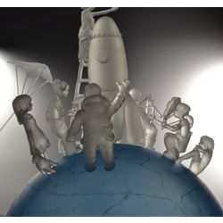 Sculpture glass "We can not live without space"