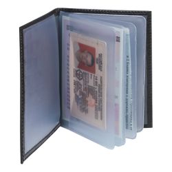 BEFLER / Driver's wallet "Cayman", genuine leather, embossed, 6 plastic pockets, black