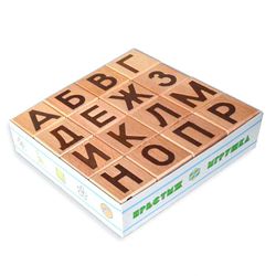 Cubes-alphabet - 16 parts in a cardboard box for children from 2 years