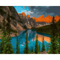 Опт-картина / Sayılara göre boyama 40x50 Gölde Gün Batımı