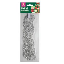 ЗОЛОТАЯ СКАЗКА / Contas de árvore de Natal com diâmetro de 7,5 mm, comprimento 2,7 m, prata