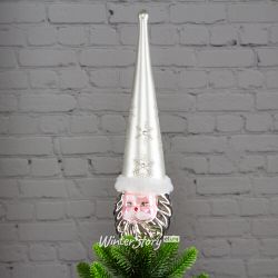 Kaemingk / Top Santa 17 cm gümüş, cam